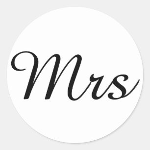 Mr and Mrs   elegant modern matching couple Classic Round Sticker