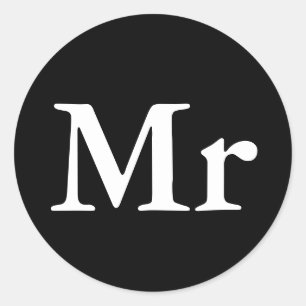 Mr and Mrs   elegant modern matching couple Classic Round Sticker