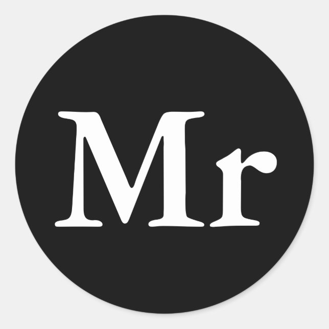 Mr and Mrs | elegant modern matching couple Classic Round Sticker (Front)