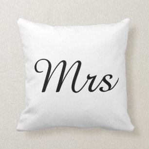 Mr and Mrs   elegant modern matching couple Cushion