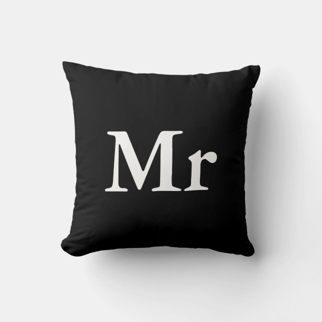 Mr and Mrs | elegant modern matching couple Cushion (Front)
