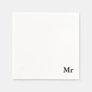 Mr and Mrs elegant modern matching couple Napkin