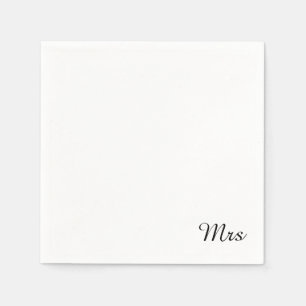 Mr and Mrs   elegant modern matching couple Napkin