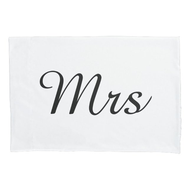 Mr and Mrs | elegant modern matching couple Pillowcase (Front)