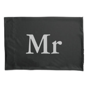 Mr and Mrs elegant modern matching couple Pillowcase