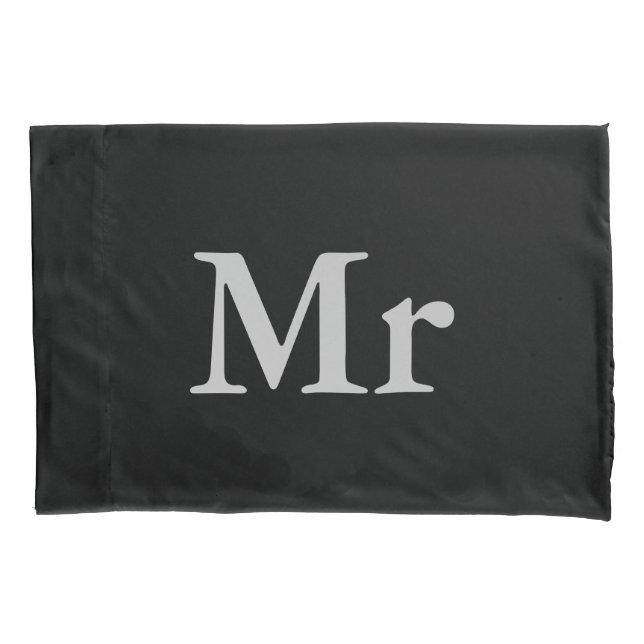 Mr and Mrs | elegant modern matching couple Pillowcase (Front)