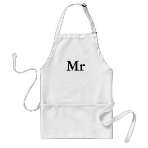 Mr and Mrs   elegant modern matching couple Standard Apron