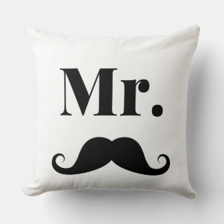 Mr and Mrs | elegant modern matching couple Throw  Cushion