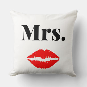 Mr and Mrs elegant modern matching couple Throw Cushion
