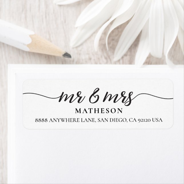 Mr and Mrs Elegant Modern Script newlywed  (Insitu)