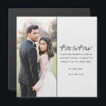 Mr and Mrs Elegant Photo Wedding Thank You Card<br><div class="desc">Express your gratitude with timeless sophistication using our Mr. and Mrs. Elegant Photo Wedding Thank You Card. Featuring a faux linen light grey background and an elegant 'Mr. and Mrs.' design, this card is elevated with your custom photo and personalised thank-you message. Designed as a magnet, it’s both a heartfelt...</div>