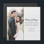 Mr and Mrs Elegant Photo Wedding Thank You Card<br><div class="desc">Express your gratitude with timeless sophistication using our Mr. and Mrs. Elegant Photo Wedding Thank You Card. Featuring a faux linen light grey background and an elegant 'Mr. and Mrs.' design, this card is elevated with your custom photo and personalised thank-you message. Designed as a magnet, it’s both a heartfelt...</div>