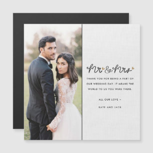 Mr and Mrs Elegant Photo Wedding Thank You Card