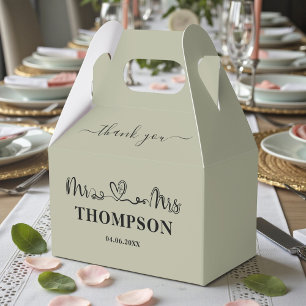 Mr and Mrs Elegant Simple Cement Grey Favour Box