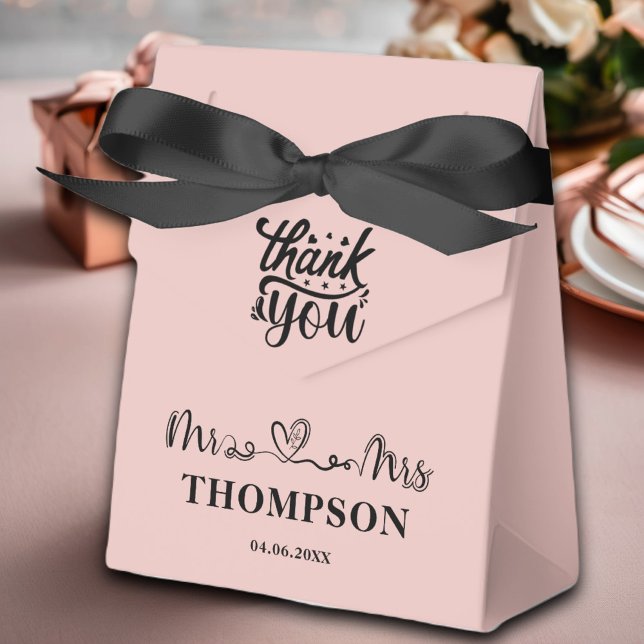 Mr and Mrs Elegant Simple | Rose Gold Favour Box (Creator Uploaded)