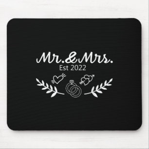 Mr. And Mrs. Est 2022 Bride Groom Matching Outfit Mouse Mat