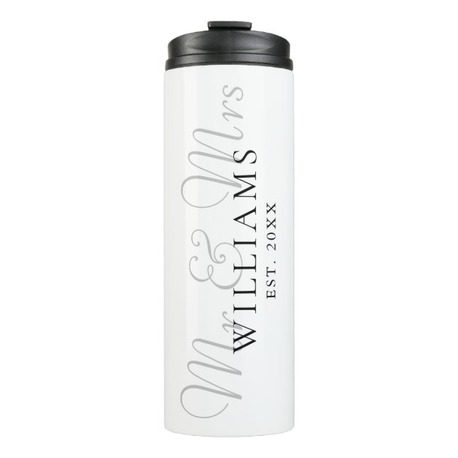 Mr And Mrs Established Wedding Thermal Tumbler (Front)
