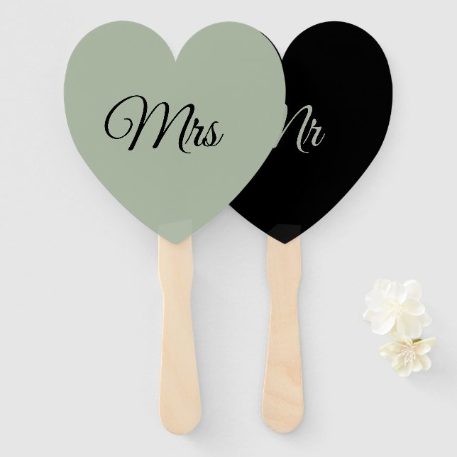 Mr and Mrs fans/paddles Hand Fan (Front and Back)