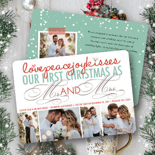 Mr And Mrs First Christmas Photo Collage Wedding Holiday Card