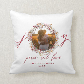 Mr and Mrs First Christmas Photo Wedding Keepsake Cushion