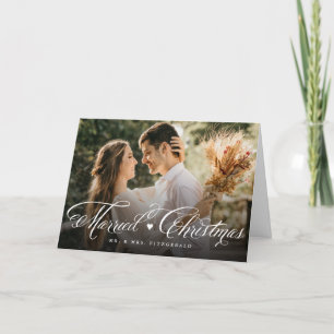 Mr And Mrs First Married Christmas Photo Wedding Holiday Card