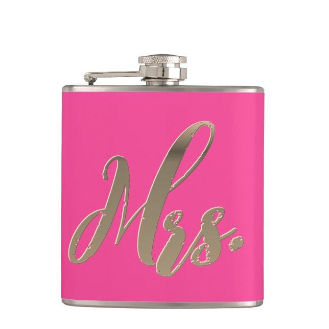 Mr and Mrs Flask Set Hip Wedding Flask Set (Front)