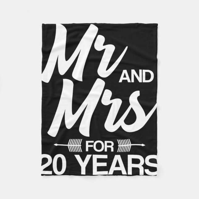 Mr. And Mrs. For 20 Years 20th Wedding Anniversary Fleece Blanket (Front)
