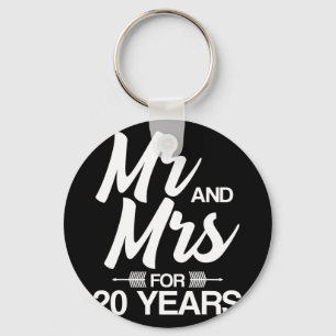 Mr. And Mrs. For 20 Years 20th Wedding Anniversary Key Ring