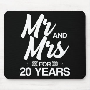 Mr. And Mrs. For 20 Years 20th Wedding Anniversary Mouse Mat