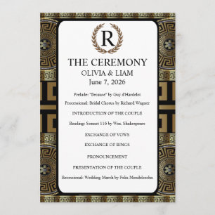 Mr. and Mrs. Formal Classical Grecian Key of Life Programme