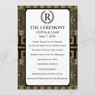 Mr. and Mrs. Formal Classical Grecian Key of Life Programme