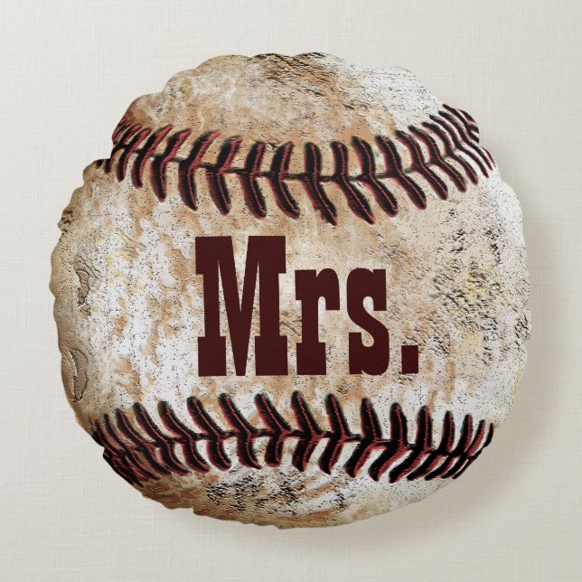 Mr and Mrs Gifts, Baseball Wedding Gifts Pillow (Front)
