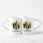 Mr and Mrs Gold Heart Custom Wedding Monogram