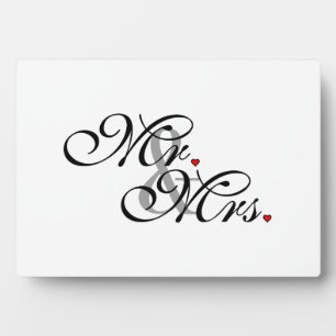 Mr. and Mrs. Husband Wife His Her Newly Weds Plaque