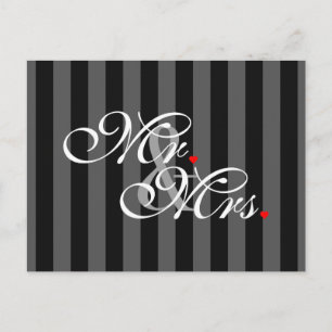 Mr. and Mrs. Husband Wife His Hers Newly Weds Postcard