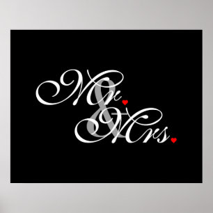 Mr. and Mrs. Husband Wife His Hers Newly Weds Poster