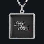 Mr. and Mrs. Husband Wife His Hers Newly Weds Sterling Silver Necklace<br><div class="desc">A classic monogram for Mr. and Mrs. for newly weds established couples mum dad girlfriend or boyfriend. A perfect last minute gift idea. Mr. and Mrs. Husband Wife His Hers Newly Weds on a custom gift to wear or to share. Use the "Message" link to contact us with your special...</div>