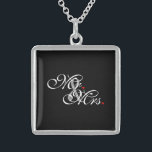 Mr. and Mrs. Husband Wife His Hers Newly Weds Sterling Silver Necklace<br><div class="desc">A classic monogram for Mr. and Mrs. for newly weds established couples mum dad girlfriend or boyfriend. A perfect last minute gift idea. Mr. and Mrs. Husband Wife His Hers Newly Weds on a custom gift to wear or to share. Use the "Message" link to contact us with your special...</div>