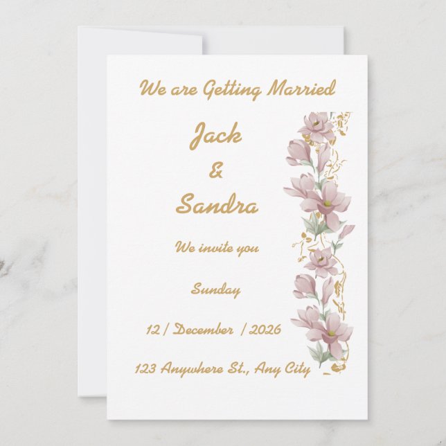 mr and mrs invitation (Back)