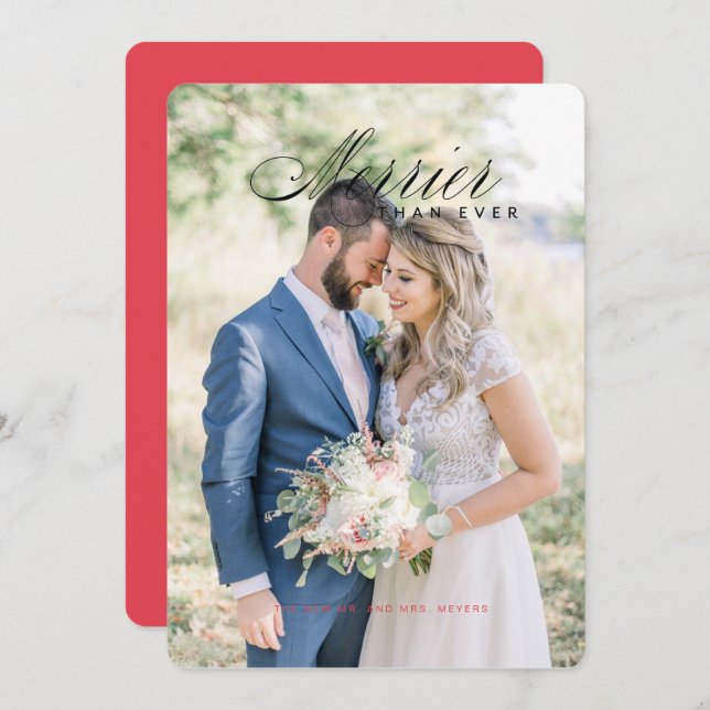 Mr. and Mrs. Just Married First Christmas Together Invitation (Front/Back)