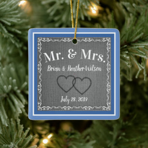 Mr. and Mrs. Keepsake Ceramic Ornament