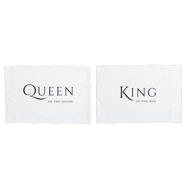 Mr and Mrs King and Queen Couple Pillowcases (Front-Set)