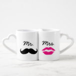 Mr. And Mrs. Lips And Moustache Couples Mugs<br><div class="desc"></div>