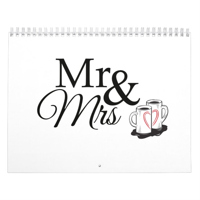 Mr. and Mrs. Love 12 Month Wall Calendar (Cover)