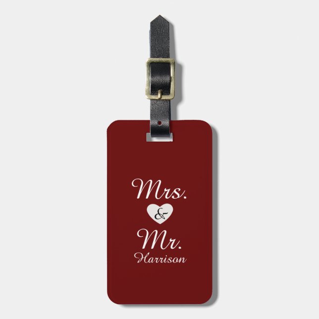 Mr. and Mrs. Luggage Tag (Front Vertical)