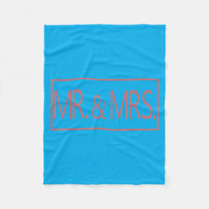 Mr And Mrs Married Couple Husband Wife Wedding Fleece Blanket