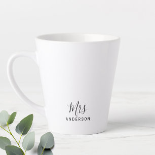 Mr and Mrs Modern Script Personalised Latte Mug