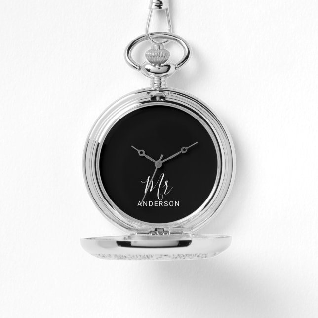Mr and Mrs | Modern Script Wedding Watch (Front)