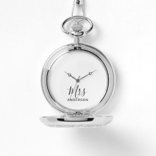 Mr and Mrs   Modern Script Wedding Watch