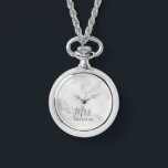 Mr and Mrs | Modern Script Wedding Watch<br><div class="desc">"Mr and Mrs" Modern Script Personalised Couple Gift

Perfect as wedding gifts for newlywed,  wedding anniversary gifts,  Valentine's day gifts and gift for any occasions.

Please note: The marble details are simulated in the artwork. No actual marble will be used in the making of this product.</div>